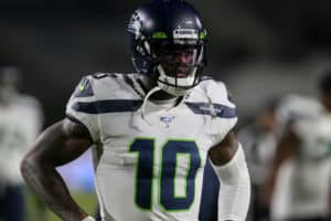 Seattle Seahawks wide receiver Josh Gordon (10) during the NFL game between the Seattle Seahawks and the Los Angeles Rams on December 08, 2019, at the Los Angeles Memorial Coliseum in Los Angeles, CA.