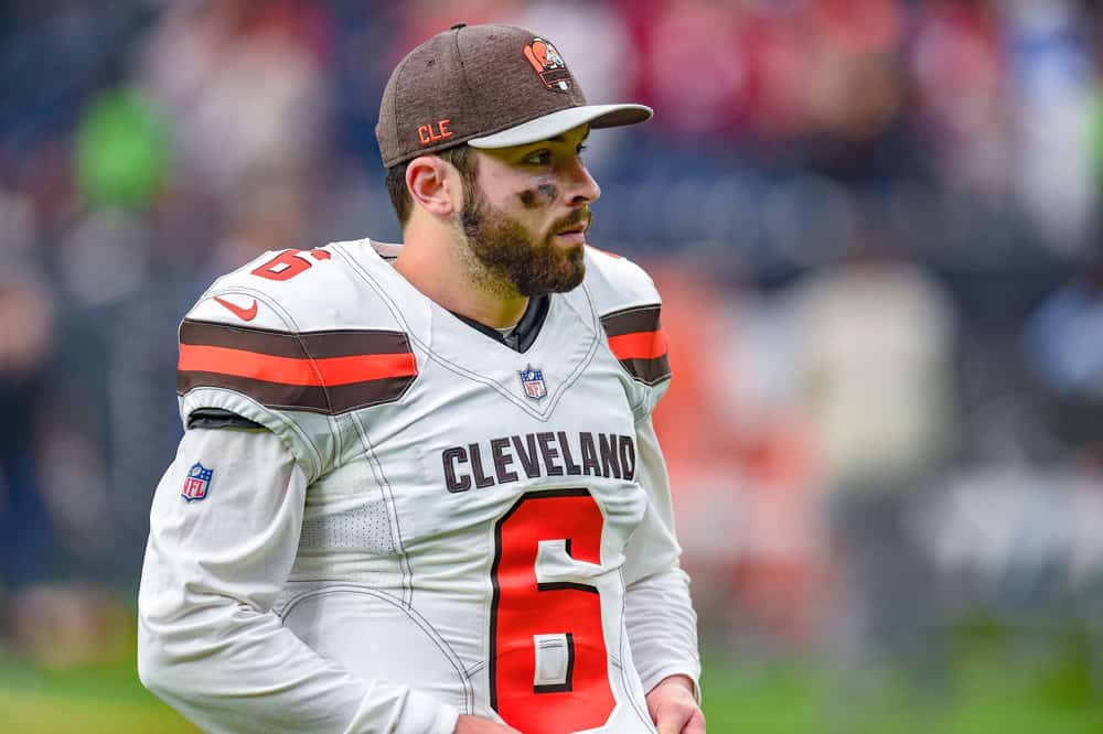 Cleveland Browns quarterback Baker Mayfield (6) walks off the field following the football game between the Cleveland Browns and Houston Texans on December 2, 2018 at NRG Stadium in Houston, Texas. 