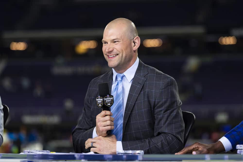 Sportscaster Joe Thomas on the set of NFL Network’s Thursday Night Football broadcast after an NFL regular season game between the Washington Redskins and Minnesota Vikings on Thursday, Oct. 24, 2019 in Minneapolis. The Vikings won, 19-9. 