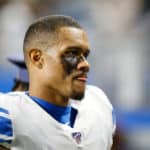 Detroit Lions wide receiver Kenny Golladay (19) walks off of the field at the conclusion of a regular season game between the Dallas Cowboys and the Detroit Lions on November 17, 2019 at Ford Field in Detroit, Michigan.