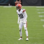 Cleveland Browns Cornerback Kevin Johnson (28) during the game between the Cleveland Browns and the Jacksonville Jaguars on November 29, 2020 at TIAA Bank Field in Jacksonville, Fl.