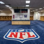 NFL logo in locker room