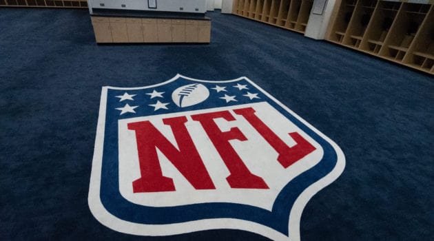 NFL logo on floor