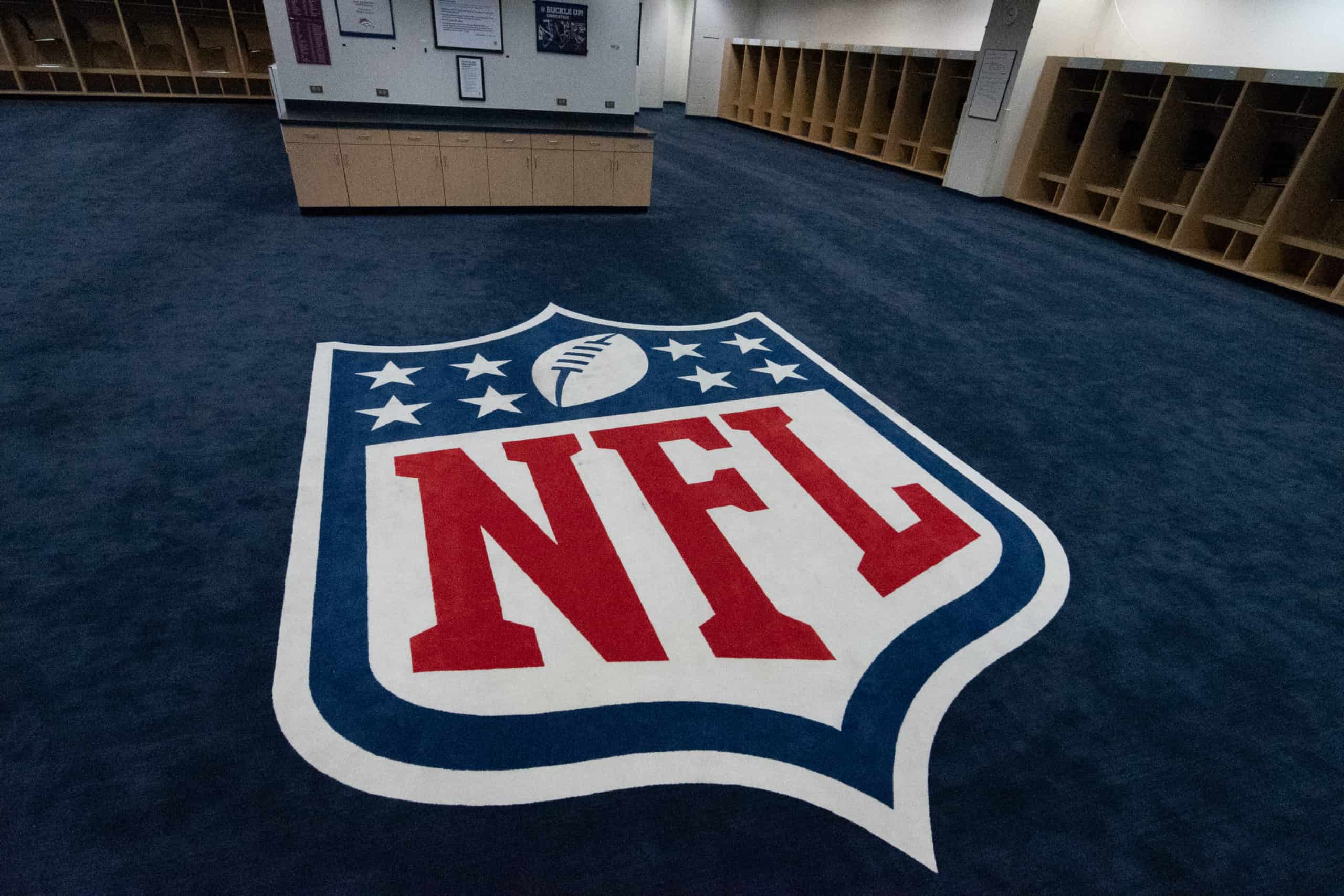 NFL logo on floor