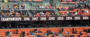 Browns championships at stadium display