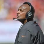 Cleveland Browns head coach Hue Jackson during the first half of an NFL game between the Cleveland Browns and the Tampa Bay Bucs on October 21, 2018, at Raymond James Stadium in Tampa, FL.