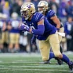 Washington Huskies linebacker Joe Tryon (9) takes off at the snap of the ball during the 112th Apple Cup between the Washington Huskies and the Washington State Cougars on Friday, November 29, 2019 at Husky Stadium in Seattle, WA.