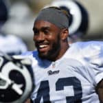 Rams S (43) John Johnson III during the Los Angeles Rams Training Camp on July 30, 2018 at UC Irvine in Irvine, CA.