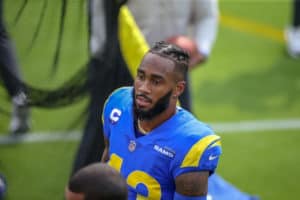 Los Angeles Rams free safety John Johnson (43) during an NFL football game between the New York Giants and the Los Angeles Rams on October 04, 2020, at SoFi Stadium in Inglewood, CA.