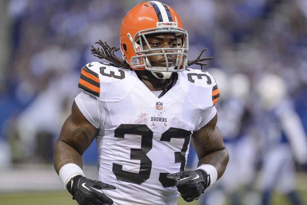 Cleveland Browns running back Trent Richardson (33) during the 2013 NFL preseason game between the Indianapolis Colts and the Cleveland Browns at Lucas Oil Stadium in Indianapolis, IN.