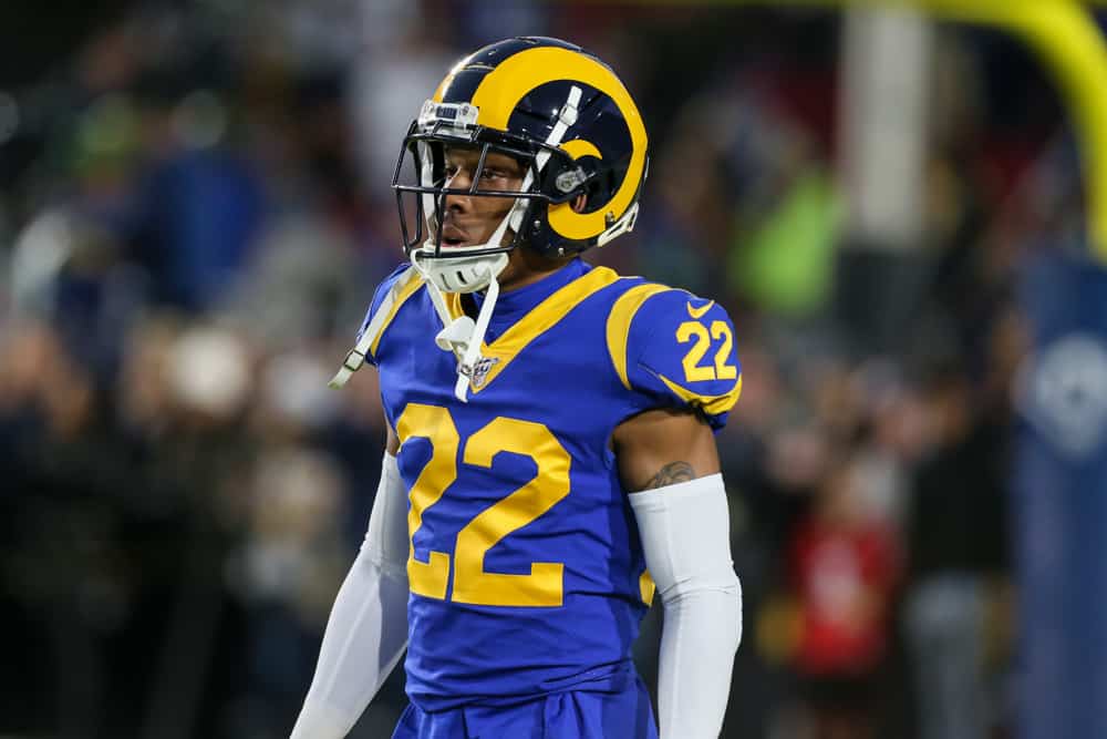 Los Angeles Rams cornerback Troy Hill (22) during the NFL game between the Seattle Seahawks and the Los Angeles Rams on December 08, 2019, at the Los Angeles Memorial Coliseum in Los Angeles, CA. 