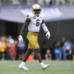 New Cleveland Browns linebacker Jeremiah Owusu-Koramoah (6) during the second half of the Camping World Bowl between the Notre Dame Fighting Irish and the Iowa State Cyclones on December 28, 2019, at Camping World Stadium in Orlando, FL.