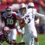 Auburn Tigers wide receiver Anthony Schwartz (5) runs for a touchdown during the game between the Auburn Tigers and the Texas A&M Aggies on September 21, 2019 at Kyle Field in College Station, Texas.