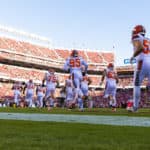 SANTA CLARA, CA - OCTOBER 07: Cleveland Browns players enter the field from the tunnel during the NFL regular season football game against the San Francisco 49ers on Monday, Oct. 7, 2019 at Levi's Stadium in Santa Clara, Calif.