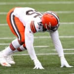 Cleveland Browns defensive end Myles Garrett (95) in action during the game against the Cleveland Browns and the Cincinnati Bengals on October 25, 2020, at Paul Brown Stadium in Cincinnati, OH.