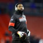 Cleveland Browns wide receiver Odell Beckham Jr. (13) on the field prior to the National Football League game between the Pittsburgh Steelers and Cleveland Browns on November 14, 2019, at FirstEnergy Stadium in Cleveland, OH.