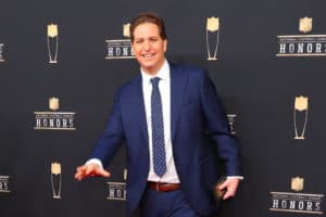 Peter Schrager poses for photos on the red carpet at the NFL Honors on February 2, 2019 at the Fox Theatre in Atlanta, GA.