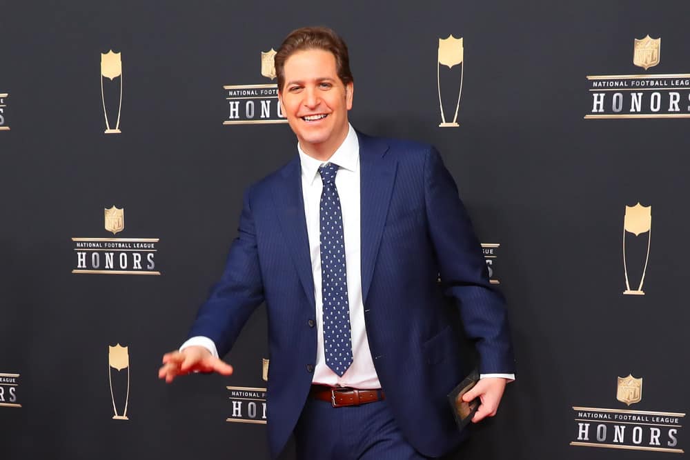 Peter Schrager poses for photos on the red carpet at the NFL Honors on February 2, 2019 at the Fox Theatre in Atlanta, GA.