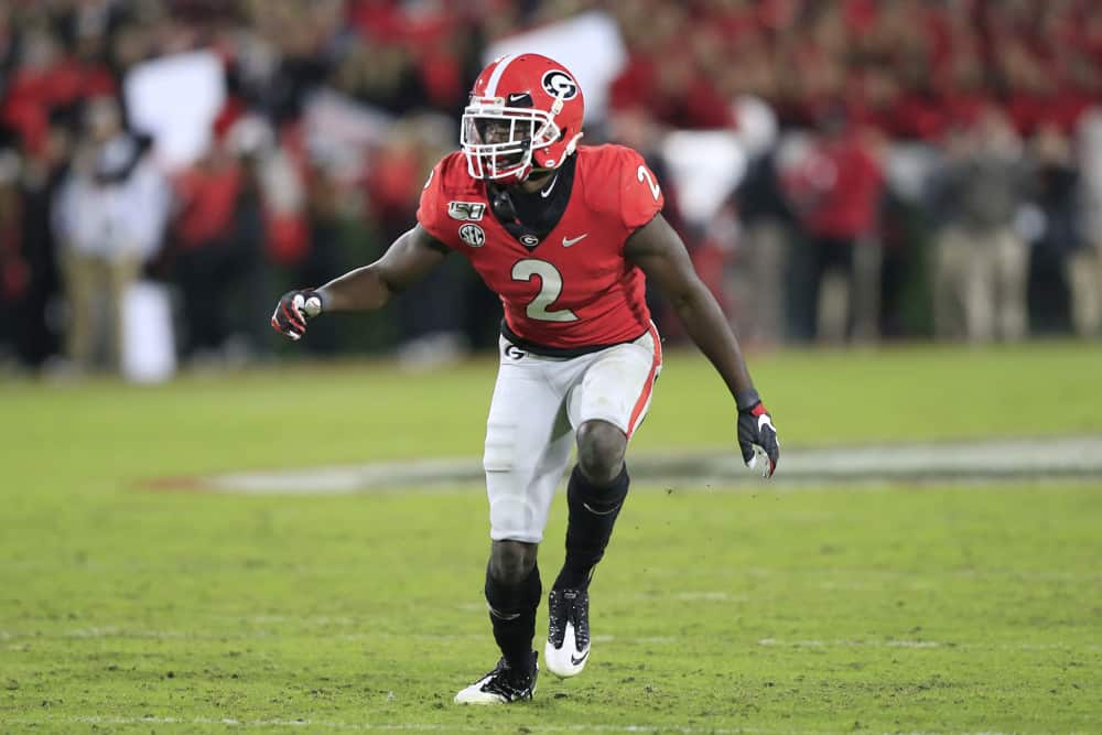 Defensive back Richard LeCounte (2) of the Georgia Bulldogs during the college football game between the Georgia Bulldogs and the Missouri Tigers on November 9, 2019 at Sanford Stadium in Athens, GA. 