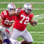 Ohio State Buckeyes defensive tackle Tommy Togiai (72) in action during the Big Ten Championship game between the Ohio State Buckeyes and the Northwestern Wildcats on December 19, 2020 at Lucas Oil stadium, in Indianapolis, IN.