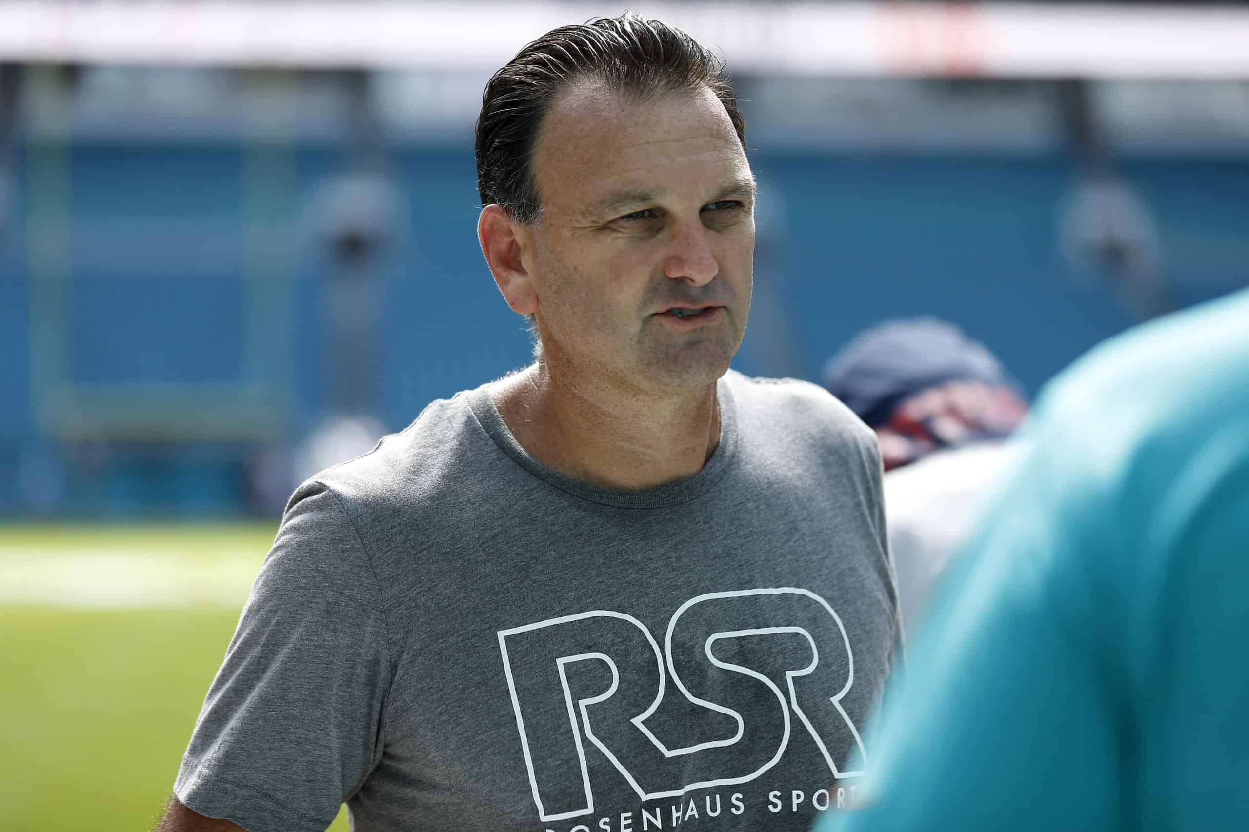 Agent Drew Rosenhaus looks on prior to the game between the New England Patriots and the Miami Dolphins at Hard Rock Stadium on September 15, 2019 in Miami, Florida.