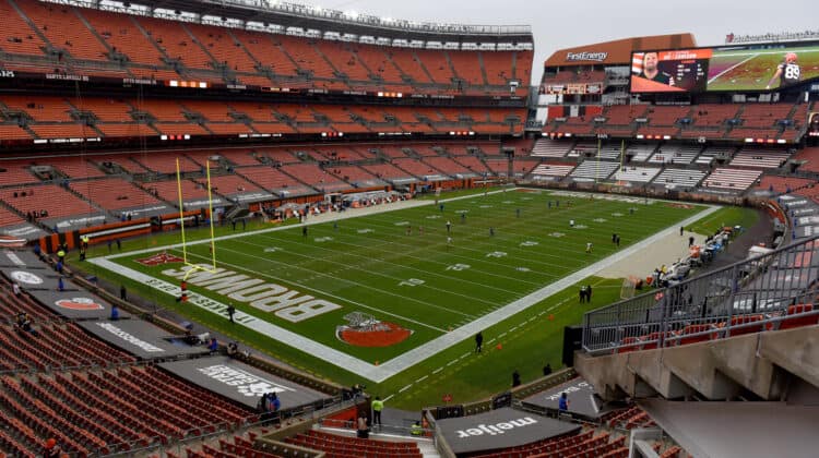 A general view of FirstEnergy Stadium before the game between the Cleveland Browns and the Pittsburgh Steelers on January 03, 2021 in Cleveland, Ohio.