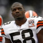 Browns linebacker D'Qwell Jackson on the sidelines in the fourth quarter as the Cleveland Browns defeated the Oakland Raiders by a score of 24 to 21 at McAfee Coliseum, Oakland, California, October 1, 2006.