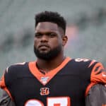 Geno Atkins #97 of the Cincinnati Bengals warms up before the start of the preseason game against the New York Giants at Paul Brown Stadium on August 22, 2019 in Cincinnati, Ohio.