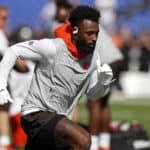 Wide receiver Jarvis Landry #80 of the Cleveland Browns warms up prior to the game against the Baltimore Ravens at M&T Bank Stadium on September 29, 2019 in Baltimore, Maryland.