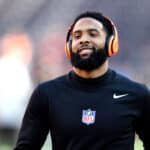 Odell Beckham Jr. #13 of the Cleveland Browns warms up prior to the game against the Baltimore Ravens at FirstEnergy Stadium on December 22, 2019 in Cleveland, Ohio.