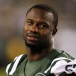 Bart Scott #57 of the New York Jets stands on the sidelines during a preseason game against the New York Jets at Lincoln Financial Field on August 30, 2012 in Philadelphia, Pennsylvania.