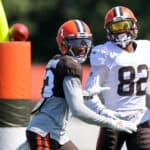 Cleveland Browns safety John Johnson III (43) participates in drills at the Cleveland Browns Training Camp on August 3, 2021, at the at the Cleveland Browns Training Facility in Berea, Ohio.