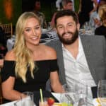 Emily Wilkinson and honoree Baker Mayfield attend the 33rd Annual Cedars-Sinai Sports Spectacular at The Compound on July 15, 2018 in Inglewood, California.