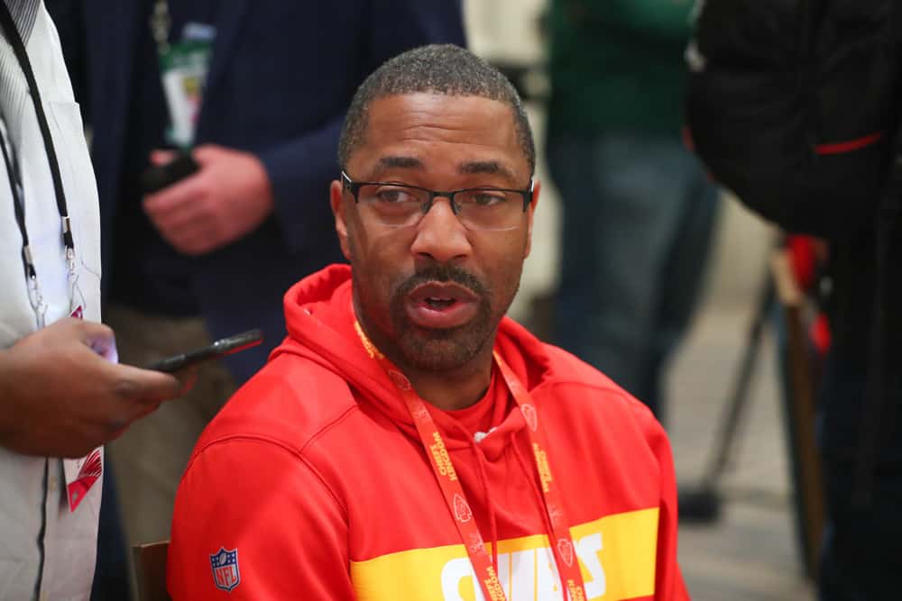 Kansas City Chiefs wide receivers coach Greg Lewis answers questions from the media during the Kansas City Chiefs press conference on January 29, 2020 at the JW Marriott Miami Turnberry Resort & Spa in Aventura, FL. 