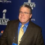 NBC studio analyst and Sports Illustrated write Peter King looks on during the Super Bowl XLVI Broadcasters Press Conference at the Super Bowl XLVI Media Canter in the J.W. Marriott Indianapolis on January 31, 2012 in Indianapolis, Indiana.