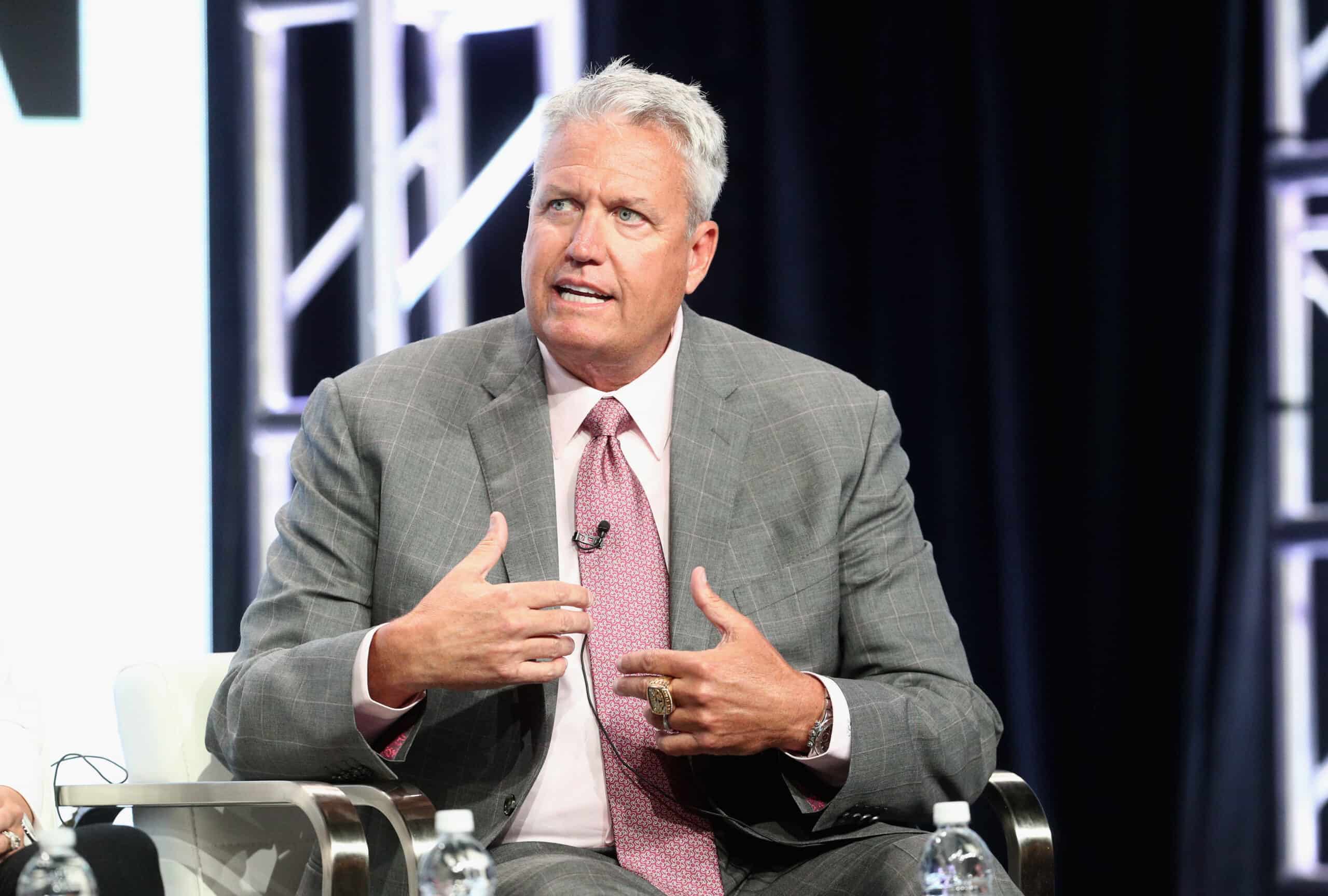 Former NFL coach & ESPN analyst Rex Ryan of 'ESPN's Sunday's NFL Countdown' speaks onstage during the ESPN portion of the 2017 Summer Television Critics Association Press Tour at The Beverly Hilton Hotel on July 26, 2017 in Beverly Hills, California.