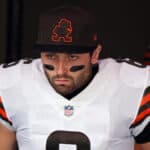 Baker Mayfield #6 of the Cleveland Browns in the tunnel before the game against the Minnesota Vikings at U.S. Bank Stadium on October 03, 2021 in Minneapolis, Minnesota.