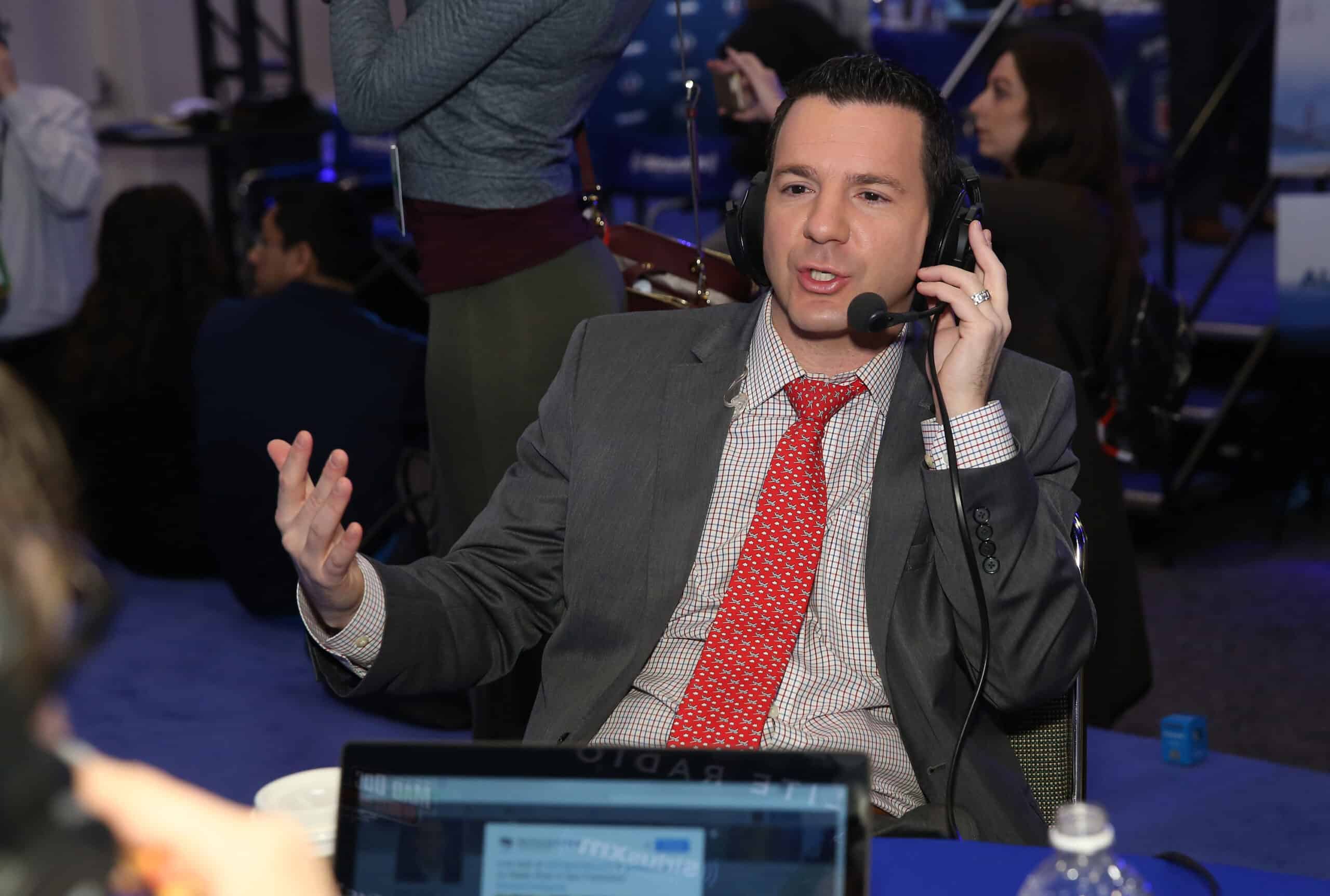 Ian Rapoport of the NFL Network visits the SiriusXM set at Super Bowl 50 Radio Row at the Moscone Center on February 5, 2016 in San Francisco, California.