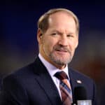 NFL Network analyst Bill Cowher appears on set during the Baltimore Ravens and Miami Dolphins game at M&T Bank Stadium on October 26, 2017 in Baltimore, Maryland.