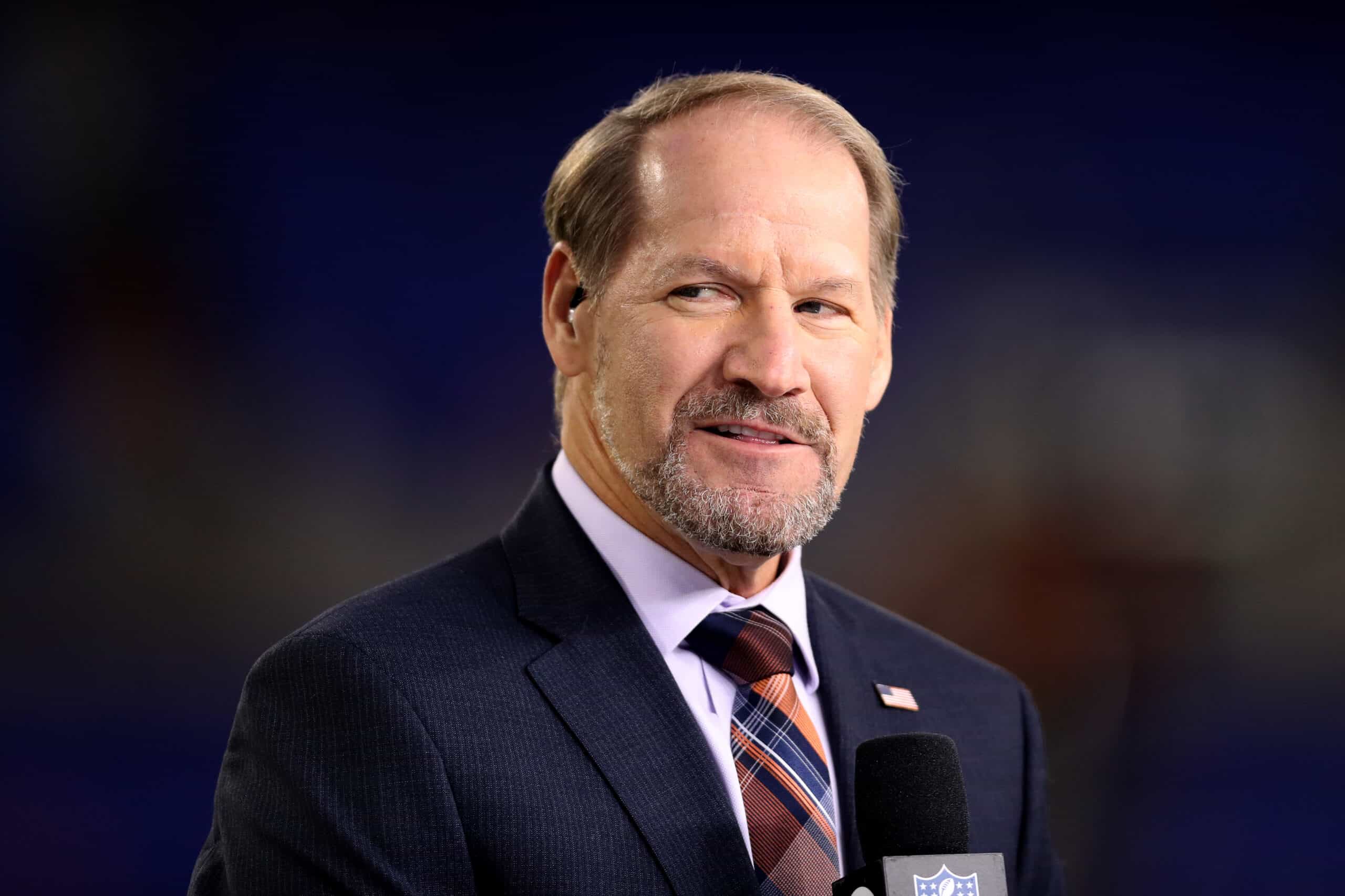 NFL Network analyst Bill Cowher appears on set during the Baltimore Ravens and Miami Dolphins game at M&T Bank Stadium on October 26, 2017 in Baltimore, Maryland. 