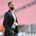 General manager Andrew Berry of the Cleveland Browns looks on before the Browns take on the Pittsburgh Steelers at FirstEnergy Stadium on October 31, 2021 in Cleveland, Ohio.