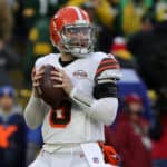 Baker Mayfield #6 of the Cleveland Browns looks to pass during a game against the Green Bay Packers at Lambeau Field on December 25, 2021 in Green Bay, Wisconsin. The Packers defeated the Browns 24-22.