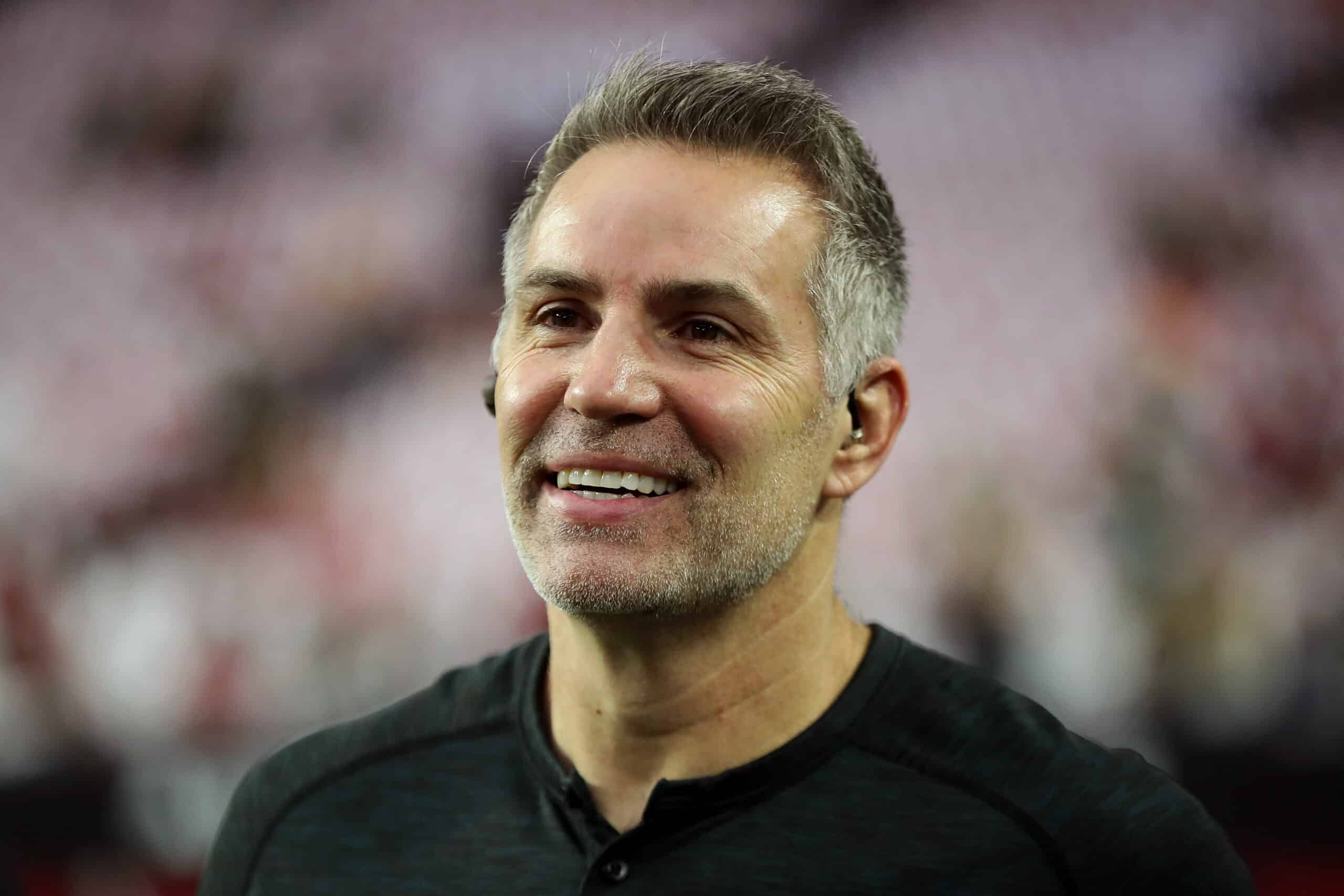 Former NFL athlete and television broadcaster Kurt Warner during the NFL game at State Farm Stadium on October 28, 2021 in Glendale, Arizona. The Packers defeated the Cardinals 24-21. 