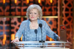 Actress Betty White speaks onstage during the 2015 TV Land Awards at Saban Theatre on April 11, 2015 in Beverly Hills, California.