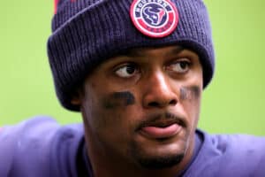 Deshaun Watson #4 of the Houston Texans looks on against the Cincinnati Bengals at NRG Stadium on December 27, 2020 in Houston, Texas.