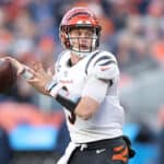 Joe Burrow at Mile High on December 19, 2021 in Denver, Colorado.