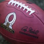 The Pro Bowl logo on a football during the second half of the 2016 NFL Pro Bowl at Aloha Stadium on January 31, 2016 in Honolulu, Hawaii.Team Irvin defeated Team Rice 49-27.