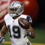 Amari Cooper #19 of the Dallas Cowboys celebrates after making a reception for a touchdown during the second quarter of a game against the Washington Football Team at AT&T Stadium on November 26, 2020 in Arlington, Texas.