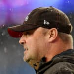 Head coach Freddie Kitchens of the Cleveland Browns looks on as they warm up prior to their game against the New England Patriots at Gillette Stadium on October 27, 2019 in Foxborough, Massachusetts.