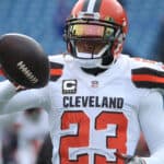 Joe Haden #23 of the Cleveland Browns warms up before the first half against the Buffalo Bills at New Era Field on December 18, 2016 in Orchard Park, New York.